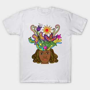 Creative Beautiful Mind Fantasy African Woman T-Shirt